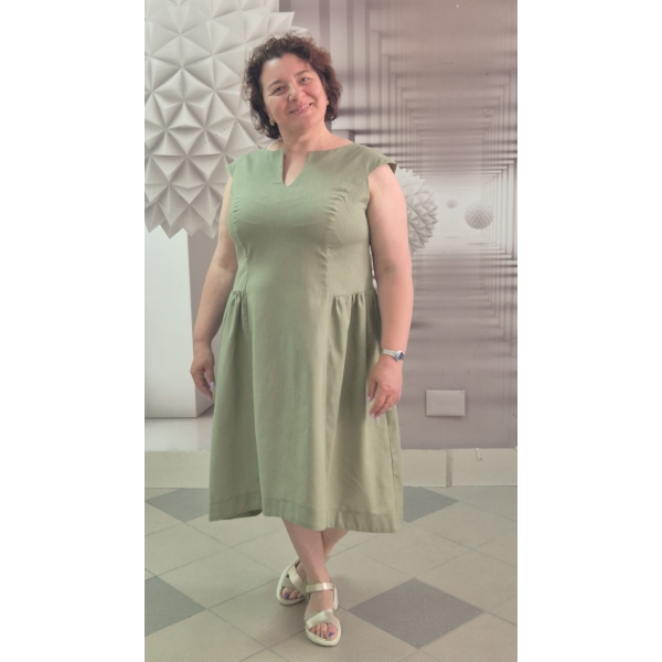 Rochie din in natural